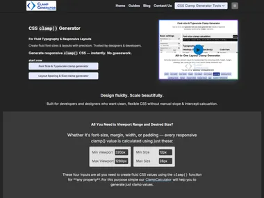 Clamp Generator — dark theme
